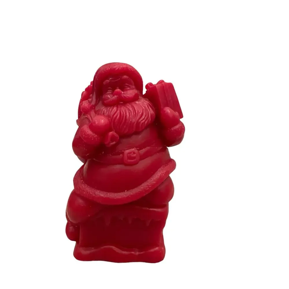 Martha Stewart Santa Flameless Christmas Internal Glow Wax LED Candle Red New